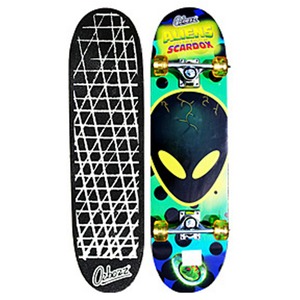 오즈보즈  스케이트보드 초록외계인