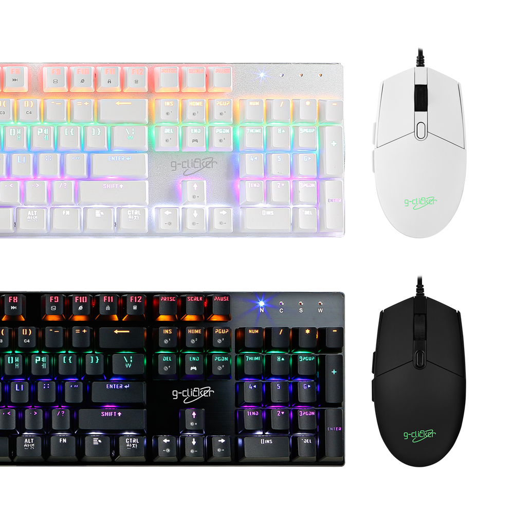 지클릭커  슈퍼히어로 GMK-510X Special 키보드 마우스 세트 화이트