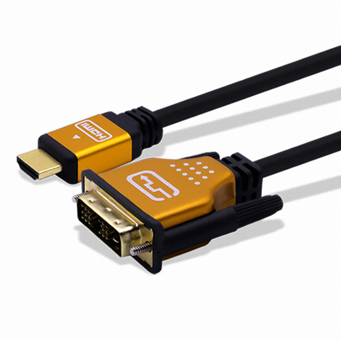 CABLEMATE  HDMI v2.0 to DVI 골드메탈 변환 케이블