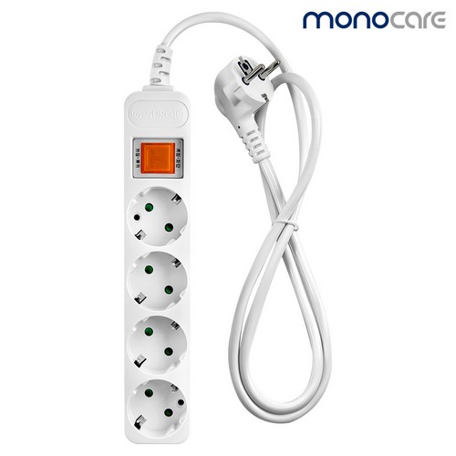대현써지오  모노케어 4구 10A 메인스위치 멀티탭