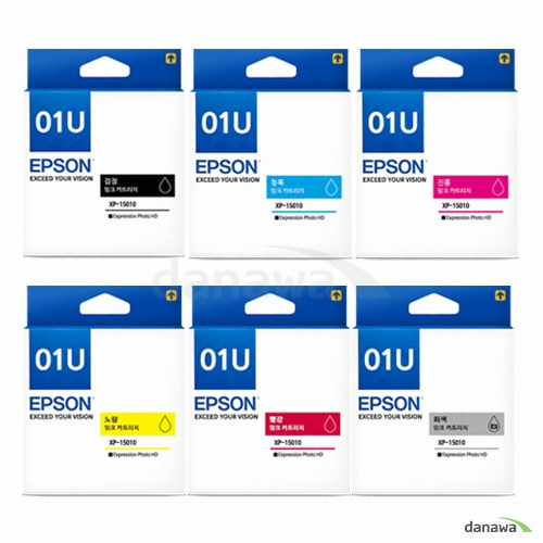 엡손 정품 01U (T01U1, T01U2, T01U3, T01U4, T01U5, T01U6) 6색 세트 - 에누리 가격비교