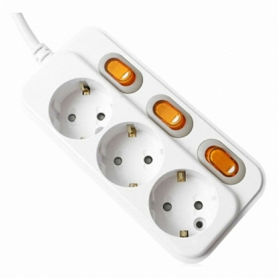 현대일렉트릭  3구 16A 개별스위치 멀티탭