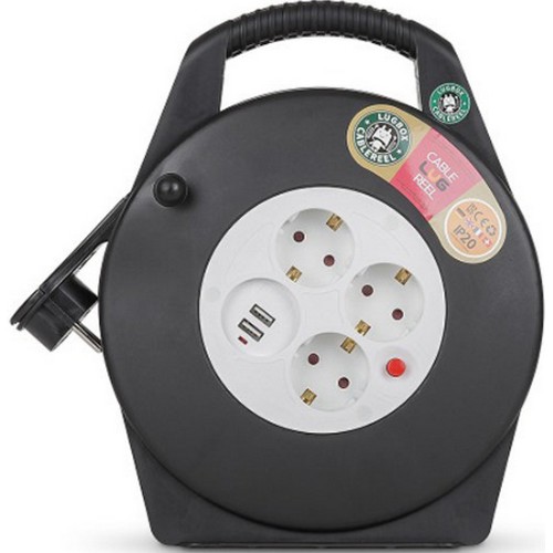 러그박스  3구 USB 캠핑릴선 슬림형 블랙