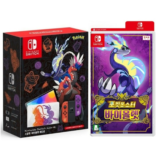 Nintendo  닌텐도 스위치 OLED 스칼렛 바이올렛 에디션 1인용 게임 패키지