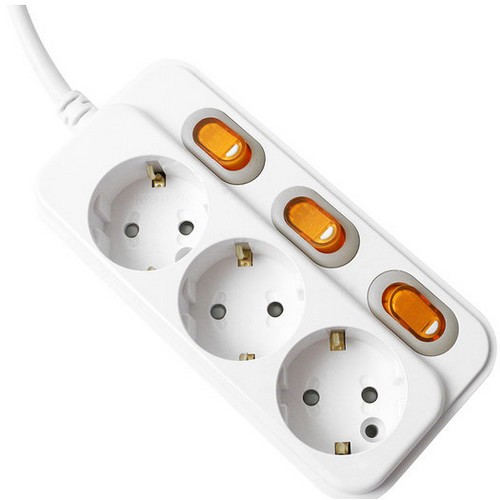 현대일렉트릭  3구 16A 개별스위치 멀티탭