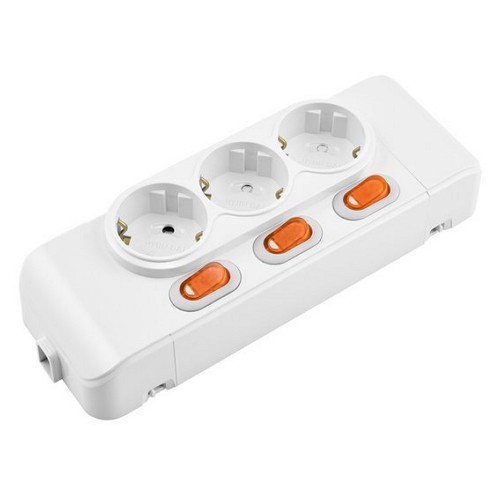 현대일렉트릭  3구 16A 개별스위치 노출 콘센트