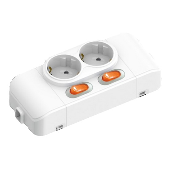 현대일렉트릭  2구 개별스위치 노출 콘센트 HSEC-2