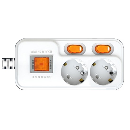 현대일렉트릭  2구 16A 메인 개별스위치 멀티탭