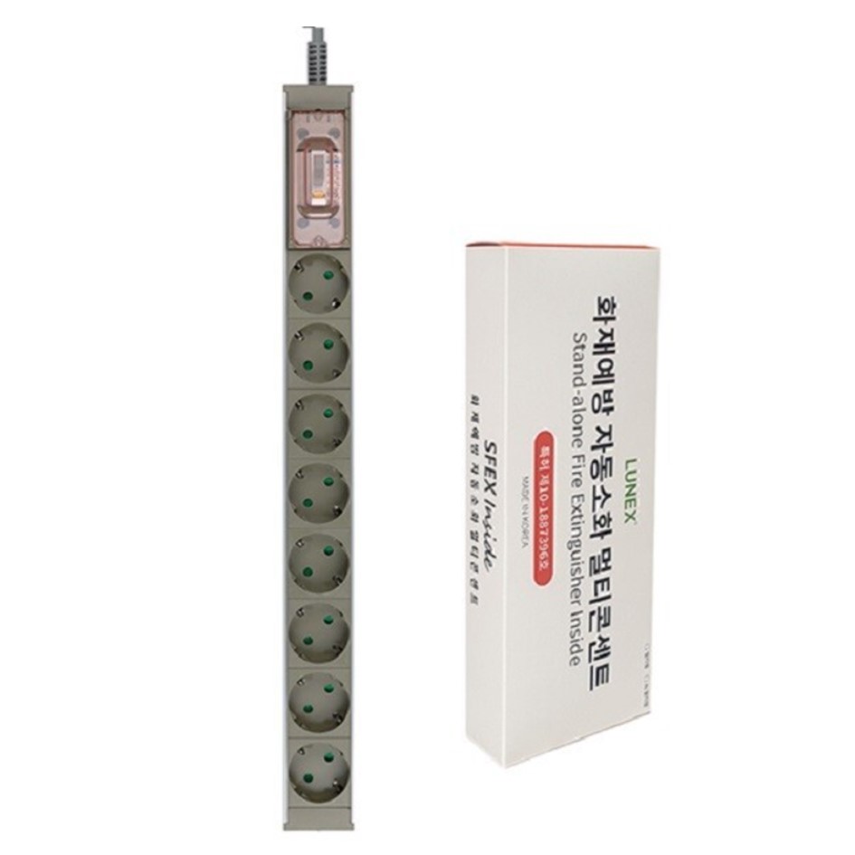 동양전자산업 루넥스 8구 16A AL 자동소화 누전차단 고용량 멀티탭