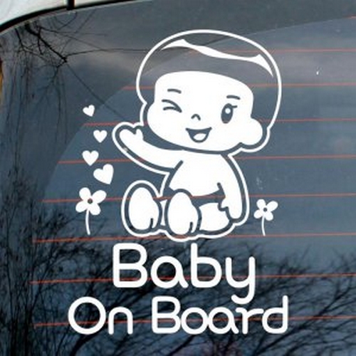 뭉키월드  새싹 하트 Baby On Board 스티커 LSC-550