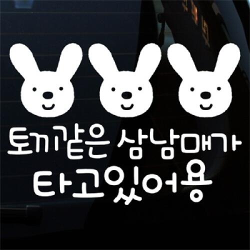 뭉키월드  엘리 토끼같은 삼남매가 타고있어요 스티커 LSC-419