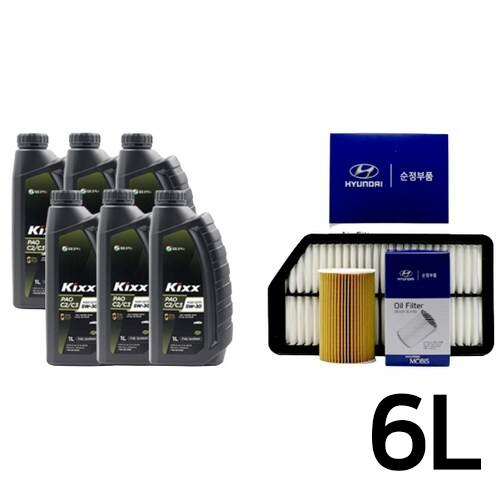 GS칼텍스 KIXX 파오 C2/C3 5W30 6L + 순정필터 더뉴싼타페TM 디젤