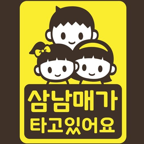 스튜디오치치카포  리틀메테오 아기가 타고 있어요 스티커 삼남매 BGG