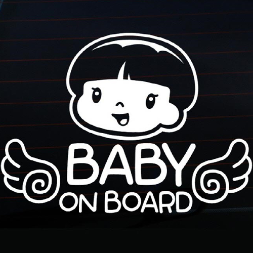 뭉키월드  자동차 스티커3 미미 날개 baby on board LSC-290