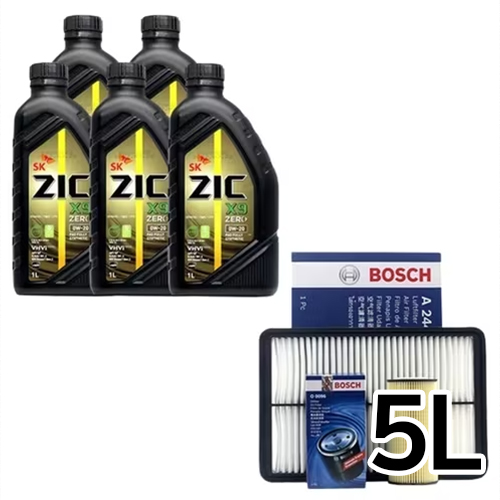 SK엔무브 ZIC 제로 X9 0W20 5L + 보쉬필터 기아 K5 DL3 하이브리드