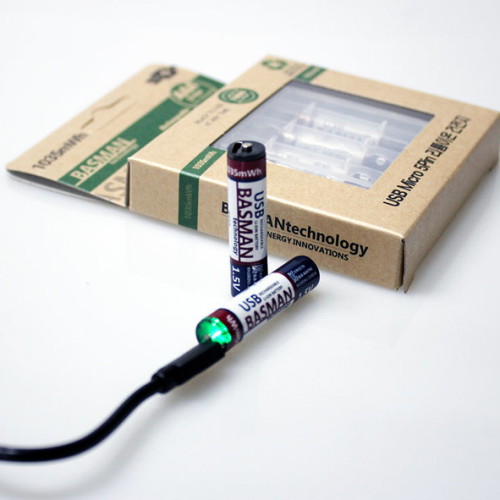 바스맨테크놀러지  USB Micro 5Pin 충전 건전지 리튬이온 AAA