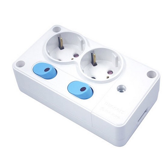 위너스  2구 16A 스위치형 개별 노출 콘센트