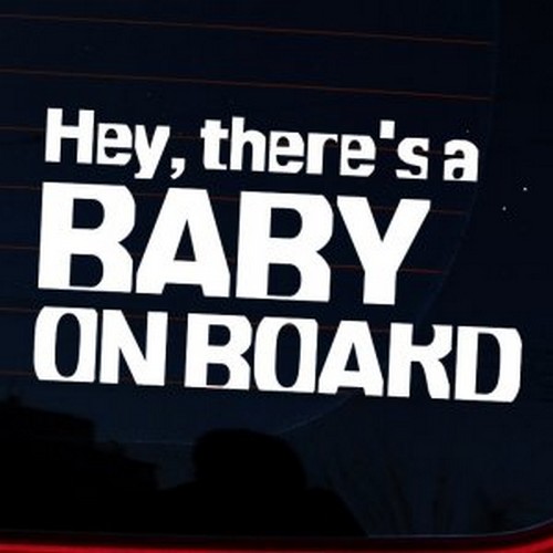 뭉키월드  타이포 Hey Baby On Board 스티커 LSC-889