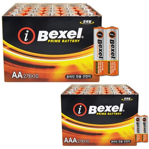 벡셀 아이벡셀 프라임 AA 20알 (벌크) + AAA 20알 (벌크)