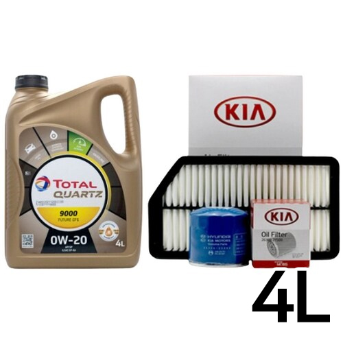 토탈  쿼츠 9000 퓨쳐 GF-6 0W20 4L + 순정필터 K3 가솔린