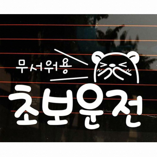 뭉키월드  곰돌이 무서워용 초보운전 스티커