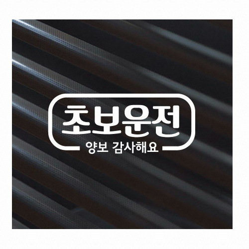 제제데코  자동차스티커 심플라인 초보운전 양보 감사합니다 화이트 004