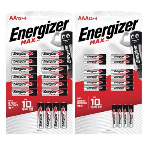 에너자이저  맥스 AA 16알 + AAA 16알