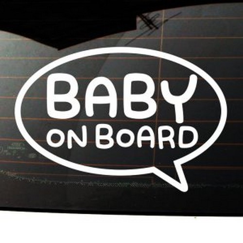 뭉키월드  말풍선 원형 Baby On Board 스티커 LSC-841