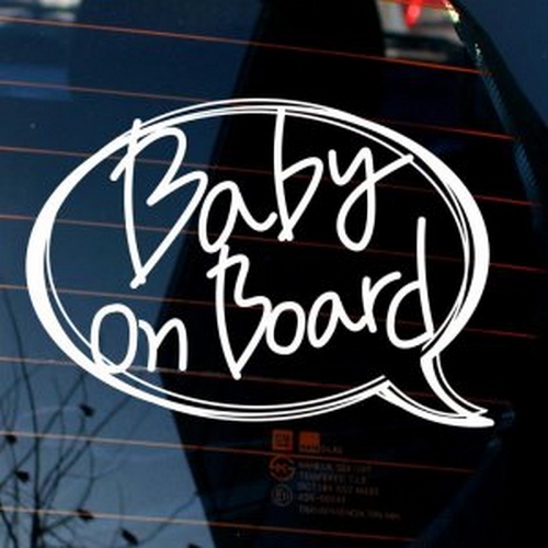 뭉키월드  러프 타이포 Baby On Board 스티커 LSC-545
