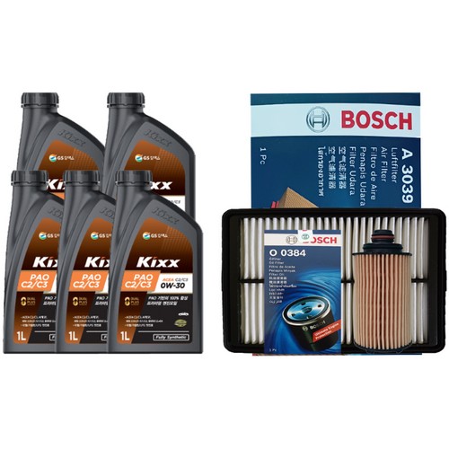 GS칼텍스 KIXX 파오 C2/C3 0W30 5L + 보쉬필터 쌍용 토레스 1.5 가솔린 터보