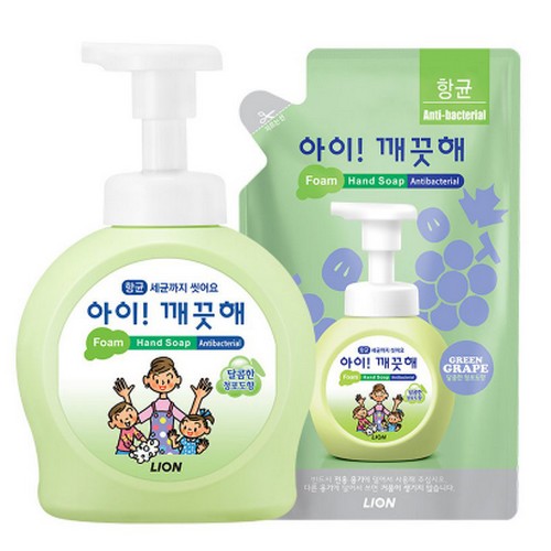 아이깨끗해 폼 핸드솝 청포도향 490ml+리필 450ml