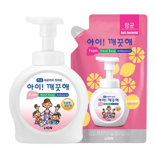 아이깨끗해 폼 핸드솝 레몬향 490ml+리필 450ml