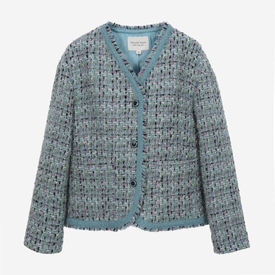 써스데이아일랜드 멀티 트위드 자켓 T238MJK237W