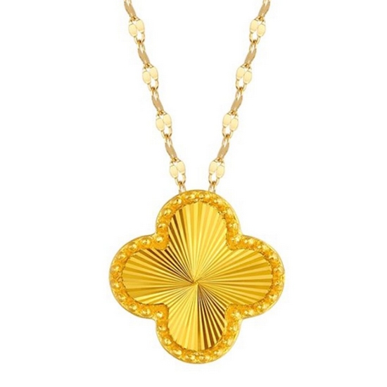 골드퀸즈  행운의 크로바 목걸이 0.7g