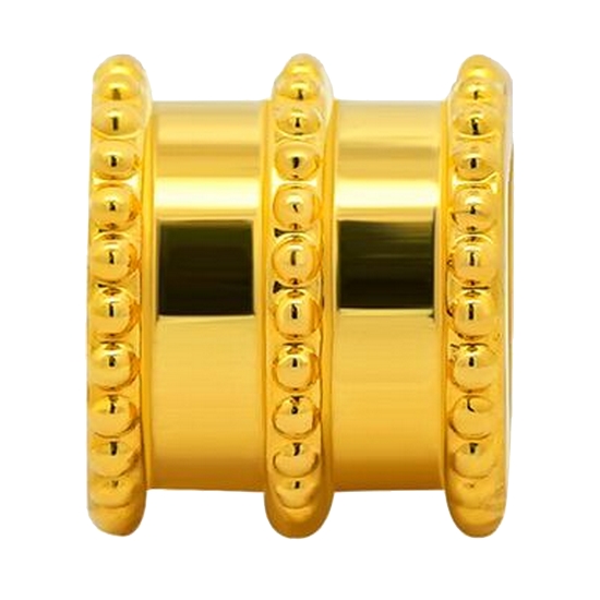 한국금다이아몬드  할로우 원통 트리플 밀그레인 펜던트 0.3g