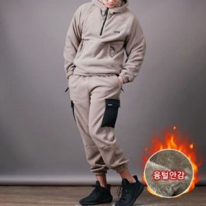 스댕클럽 융털 안감 플리스 반집업 카고조거세트 SWP0381