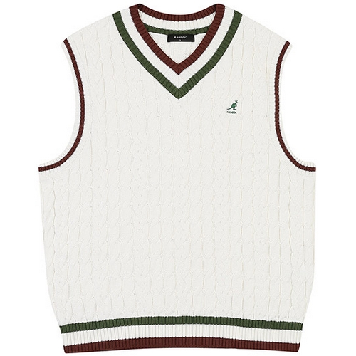 캉골 프레피 케이블 니트 베스트 1870