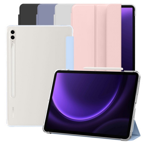 오토스마트 뷰씨 갤럭시탭S9 FE 플러스 퓨어슬림 투명 스마트 북커버 케이스