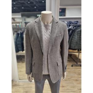 올젠 미니하운투스 체크 울혼방 자켓_ZOD4KG1345