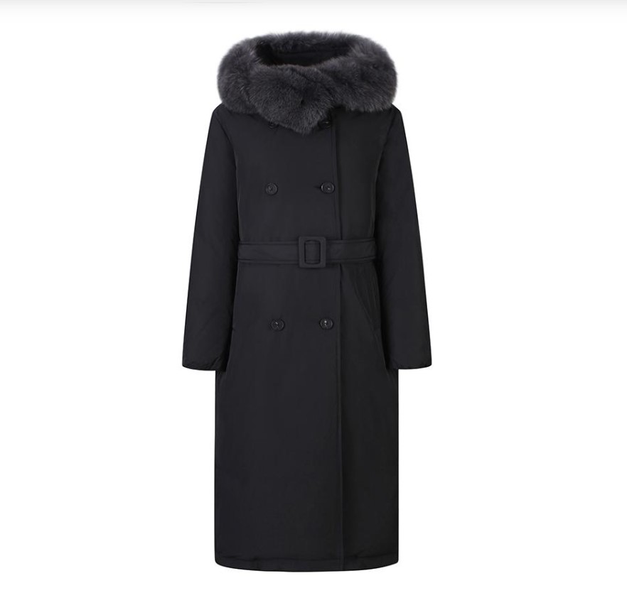 씨(SI) 폭스퍼 벨티드 더블 덕다운 코트 SHHJY2667