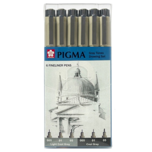 사쿠라  피그마 마이크론 그레이 드로잉펜 세트
