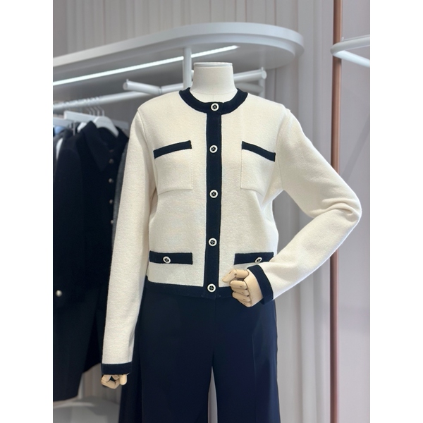 올리브데올리브 여성 배색라인디테일 니트가디건 OK4SD1730