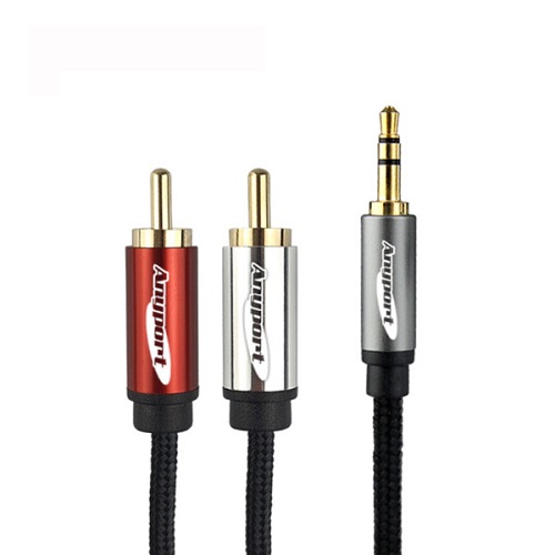 엘디네트웍스 ANYPORT 3.5mm 스테레오 to 2RCA 메탈 케이블
