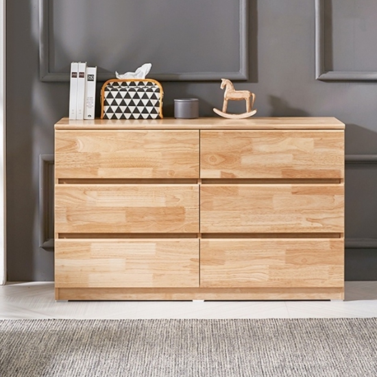 BIF보루네오 앳홈 테드 러버 원목 와이드 서랍장 1200