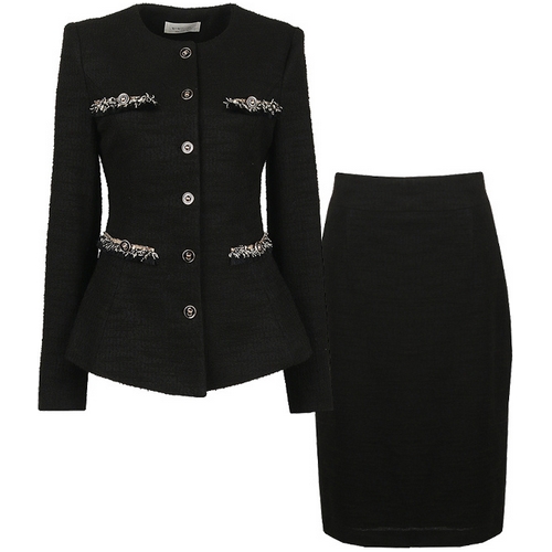 비비드 시크릿가너 여성 트위드 정장자켓+스커트 세트