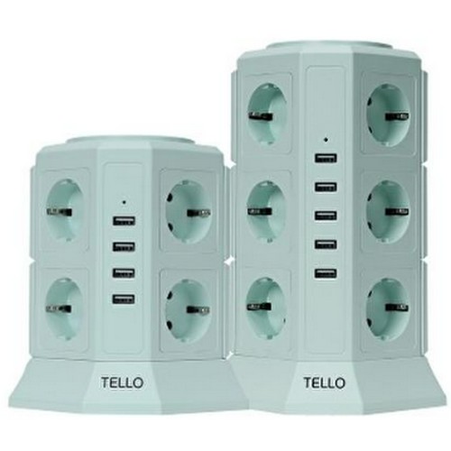 모닝아트  텔로 12구 메인스위치 타워 멀티탭 + 텔로 17구 타워 멀티탭