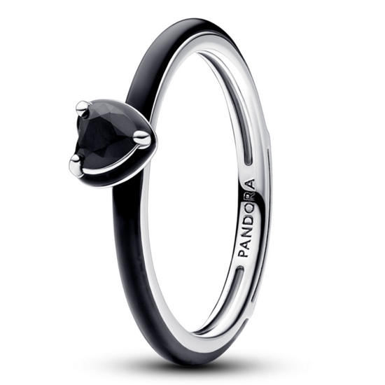 판도라 여성 미 블랙 샤크라 하트 링 193088C01