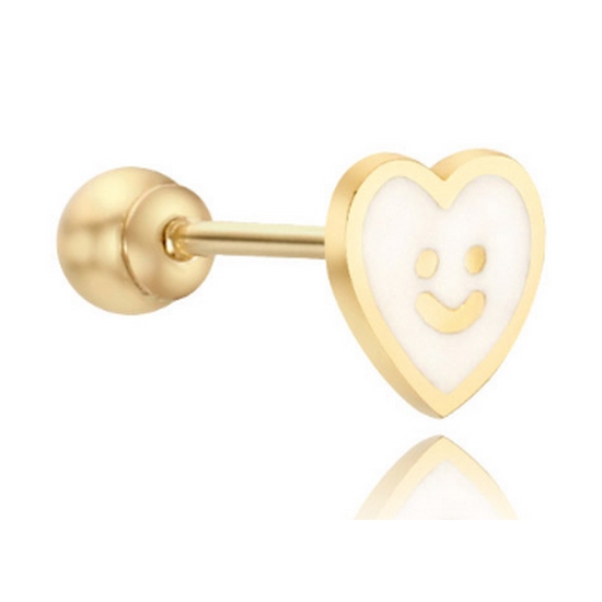 이랜드 로이드 화이트 스마일 14K 한쪽 피어싱 LPFN4231G