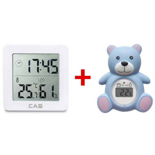 카스 디지털 온습도시계 T025 + 곰돌이 탕온계 T4