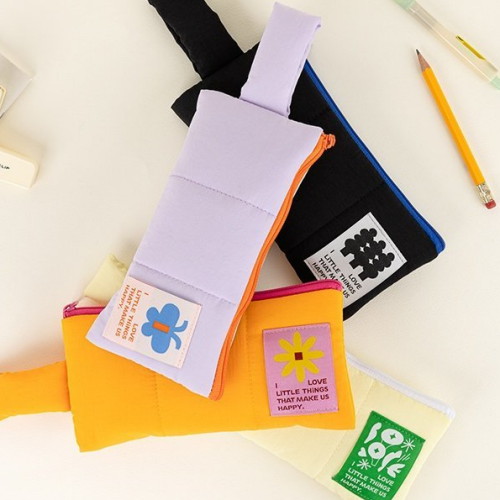 라이브워크  리틀띵스 패딩 핸들 펜 파우치